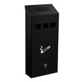 Alpine Industries Wall-Mounted Cigarette Disposal Tower ALP490-03-BLK-2pk